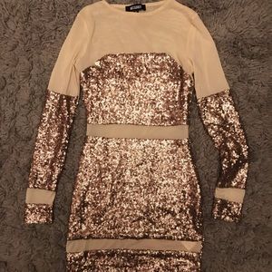 Mesh sequence mini dress